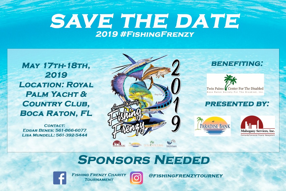 Save the Date flyer for the #fishingfrenzy in May 2019.
